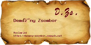 Demény Zsombor névjegykártya